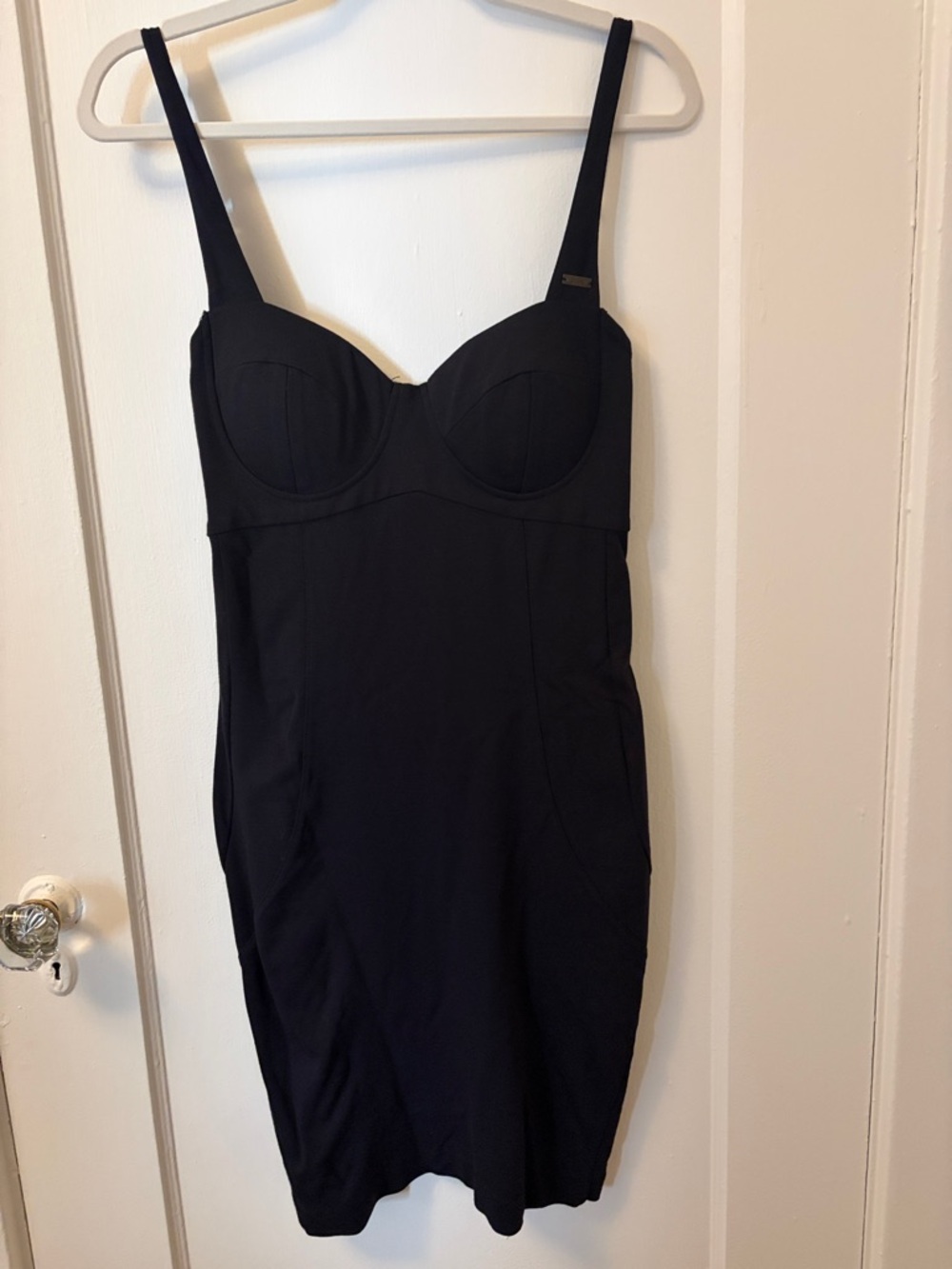 Guess Black Bustier Slip Dress - Sleek Cup Bodice